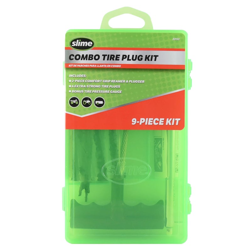 Slime 20133 Tire Repair Tackle Kit, Large, Contains Strings, Tools and Pencil Gauge, 9 Pieces - Image 1